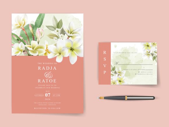 Download Plumeria Watercolor Wedding Invitations - Invitations Collection