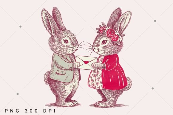 Download Whimsical Bunnies Valentine's Day - Premium Resources