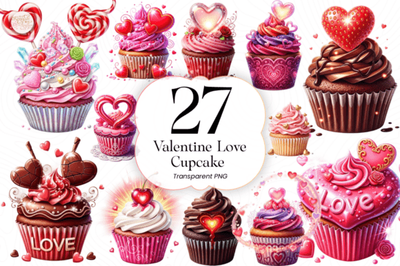 Download Valentine Love Cupcake Illustration - Premium Resources