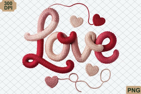 Download Cute LOVE Yarn Heart Valentine PNG - Premium Resources